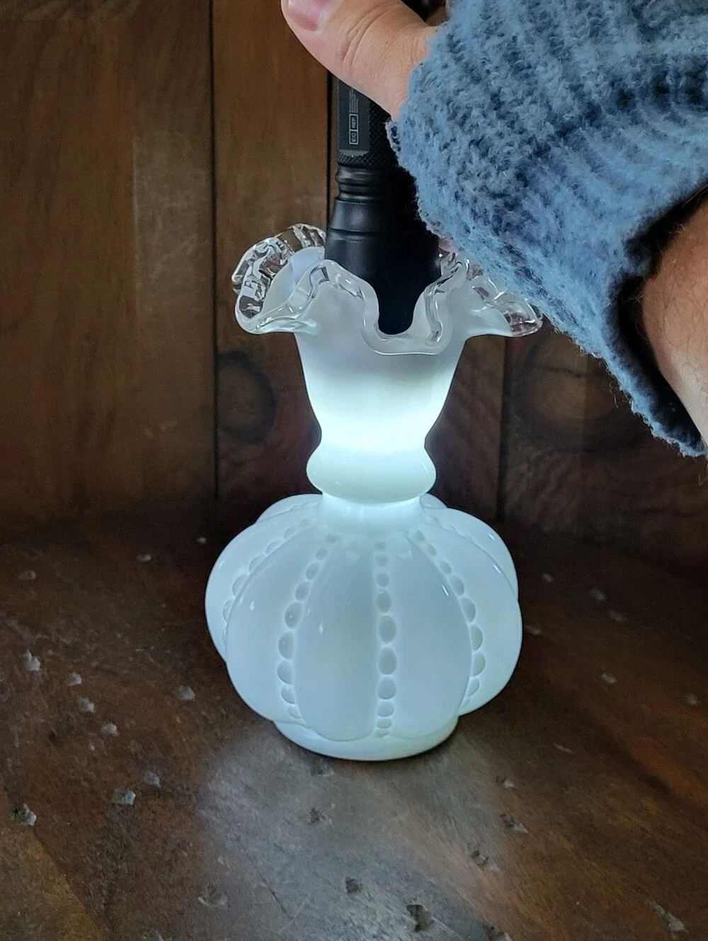 Fenton Beaded Melon Vase
